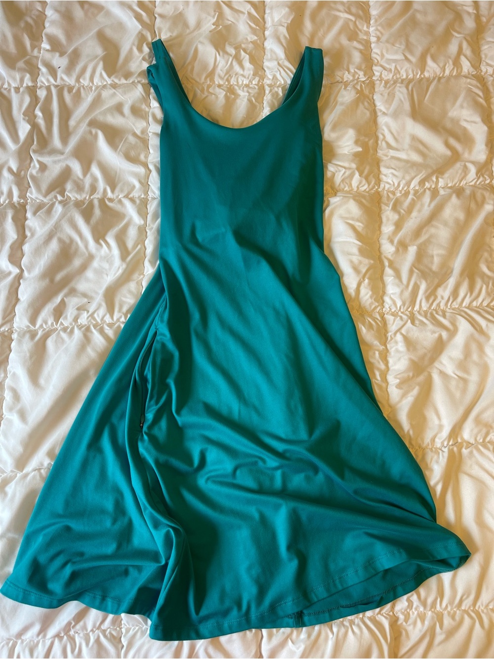 Women’s Teal Scoop Neck A-Line Dress